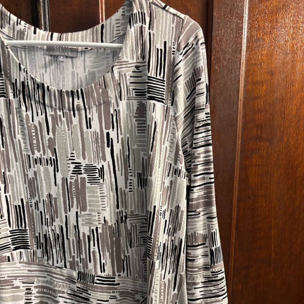 Habitat soft and stretchy knit dress in neutral abstract print NWT